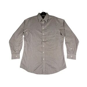 Jos. A. Bank Mens 16-34 Tailored Fit Traveler Shirt Burgundy Houndstooth Cotton‎